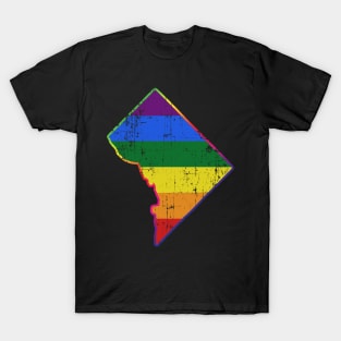 Washington DC Silhouette LGBT Pride Flag T-Shirt